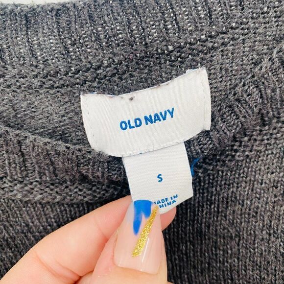 Old Navy Size Small Charcoal Gray Long Sleeve Knit Tunic Sweater Top - Picture 6 of 9